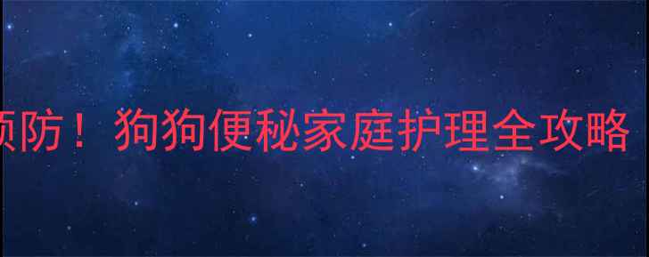 图片 5种天然疗法+科学预防！狗狗便秘家庭护理全攻略（附紧急处理指南）