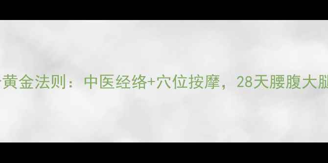 图片 ✨体质调理局部瘦身黄金法则：中医经络+穴位按摩，28天腰腹大腿苹果肌精准减脂🌟2