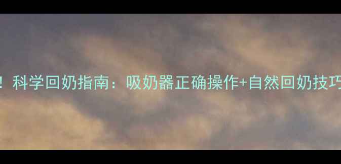 图片 ✨哺乳期妈妈必看！科学回奶指南：吸奶器正确操作+自然回奶技巧，告别乳腺堵塞💡