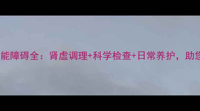 图片 专业指南男性功能障碍全：肾虚调理+科学检查+日常养护，助您重拾健康生活1