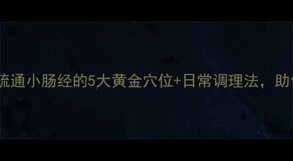 图片 中医养生必看！疏通小肠经的5大黄金穴位+日常调理法，助你告别便秘失眠1