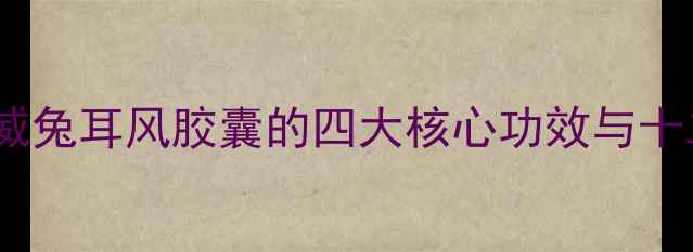 图片 养生秘方｜权威兔耳风胶囊的四大核心功效与十二种搭配应用2