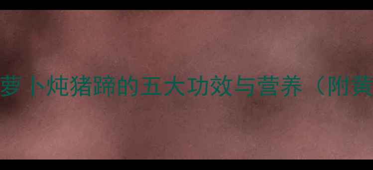 图片 冬季养生必备萝卜炖猪蹄的五大功效与营养（附黄金搭配公式）