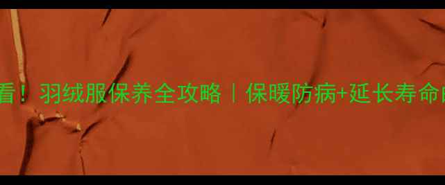 图片 冬季养生必看！羽绒服保养全攻略｜保暖防病+延长寿命的5大秘诀✨