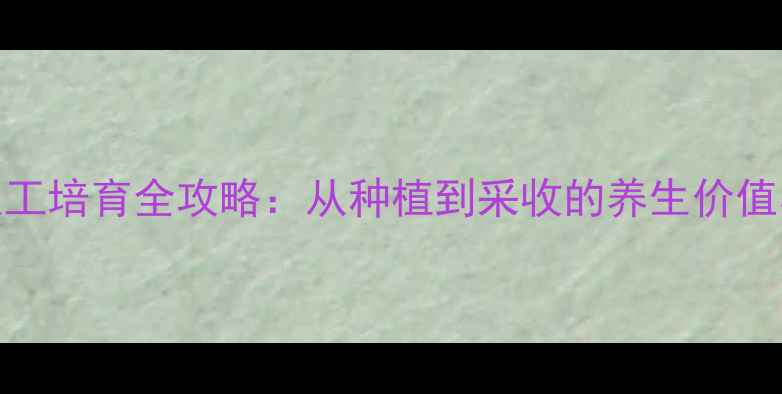 图片 冬虫夏草人工培育全攻略：从种植到采收的养生价值与操作指南