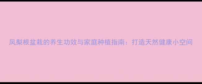 图片 凤梨根盆栽的养生功效与家庭种植指南：打造天然健康小空间