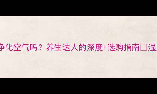 图片 加湿器真的能净化空气吗？养生达人的深度+选购指南🌿湿度管理全攻略1