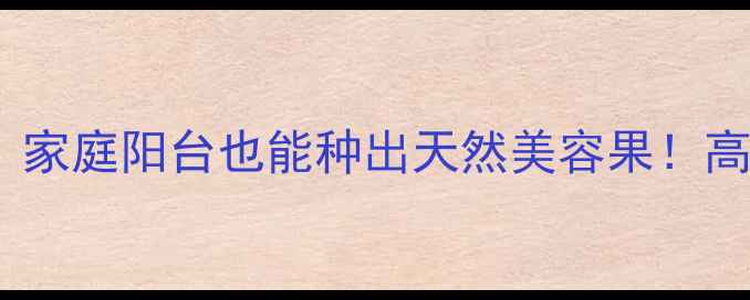 图片 吉庆果养生种植全攻略｜家庭阳台也能种出天然美容果！高颜值高营养的种植指南1