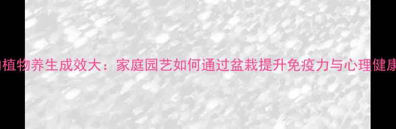 图片 多肉植物养生成效大：家庭园艺如何通过盆栽提升免疫力与心理健康？1