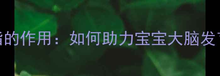 图片 婴幼儿奶粉磷脂的作用：如何助力宝宝大脑发育与免疫力提升