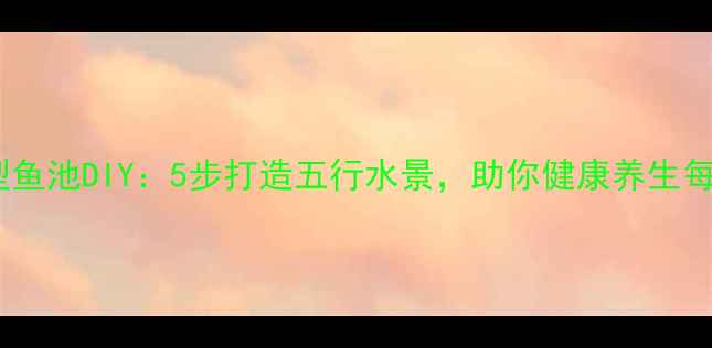 图片 家庭小型鱼池DIY：5步打造五行水景，助你健康养生每一天！1