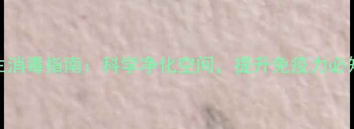 图片 家庭环境养生消毒指南：科学净化空间，提升免疫力必知的5大方法1