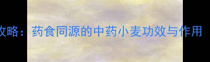 图片 小麦养生全攻略：药食同源的中药小麦功效与作用（附食疗方）