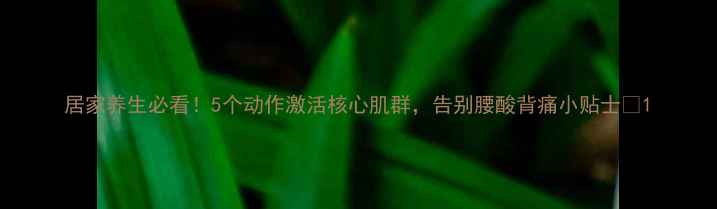图片 居家养生必看！5个动作激活核心肌群，告别腰酸背痛小贴士✨1