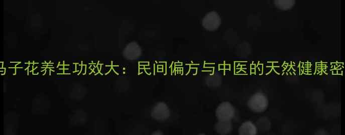 图片 抱马子花养生功效大：民间偏方与中医的天然健康密码1