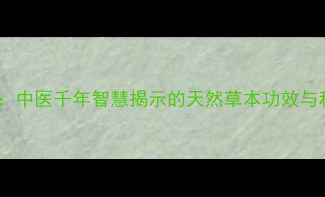 图片 明日草养生全：中医千年智慧揭示的天然草本功效与科学应用指南2