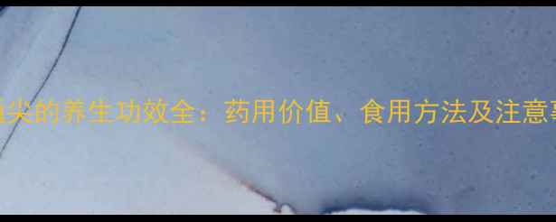 图片 木通尖的养生功效全：药用价值、食用方法及注意事项