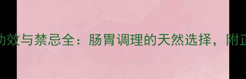 图片 木香槟榔丸功效与禁忌全：肠胃调理的天然选择，附正确服用指南