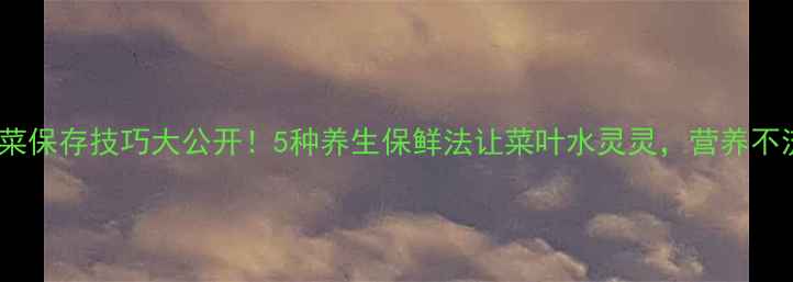图片 油麦菜保存技巧大公开！5种养生保鲜法让菜叶水灵灵，营养不流失2