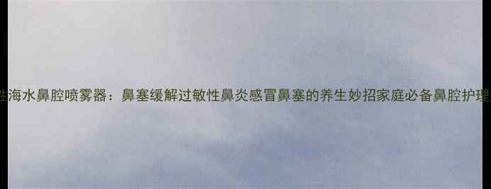 图片 生理性海水鼻腔喷雾器：鼻塞缓解过敏性鼻炎感冒鼻塞的养生妙招家庭必备鼻腔护理神器2