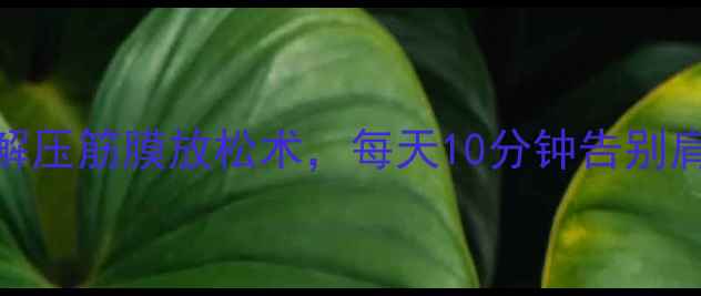 图片 男生养生必学！办公室解压筋膜放松术，每天10分钟告别肩颈酸痛（附详细教程）