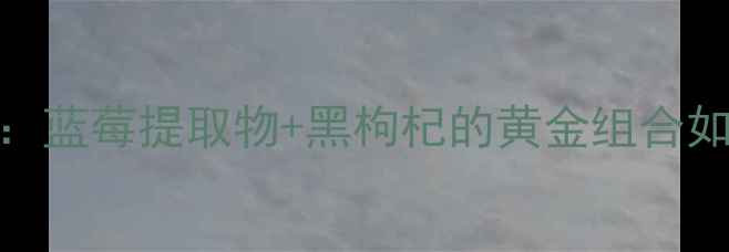 图片 科学花青素护眼机制：蓝莓提取物+黑枸杞的黄金组合如何守护你的心灵之窗
