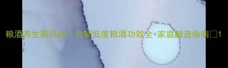 图片 粮酒养生新风尚｜自制低度粮酒功效全+家庭酿造指南🍶1