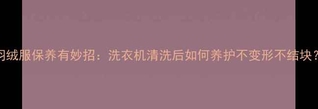 图片 羽绒服保养有妙招：洗衣机清洗后如何养护不变形不结块？