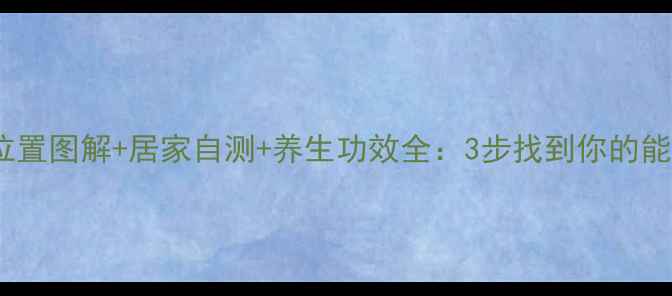 图片 肾俞穴位置图解+居家自测+养生功效全：3步找到你的能量开关1