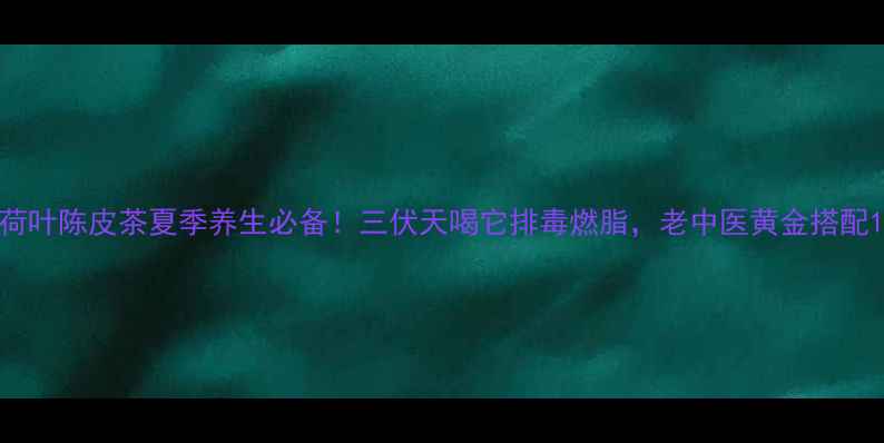 图片 荷叶陈皮茶夏季养生必备！三伏天喝它排毒燃脂，老中医黄金搭配1