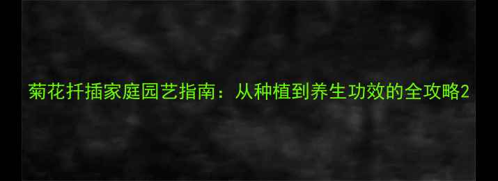 图片 菊花扦插家庭园艺指南：从种植到养生功效的全攻略2