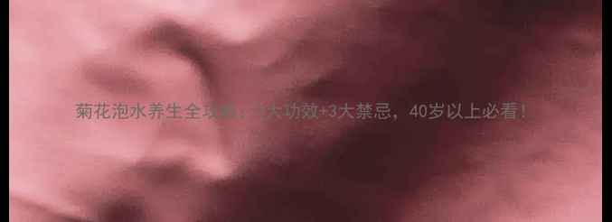 图片 菊花泡水养生全攻略：5大功效+3大禁忌，40岁以上必看！
