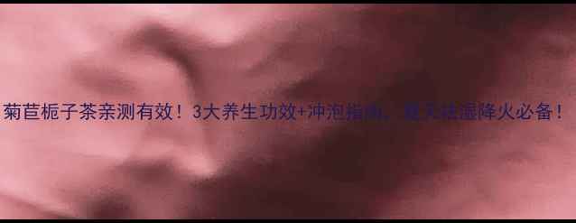 图片 菊苣栀子茶亲测有效！3大养生功效+冲泡指南，夏天祛湿降火必备！