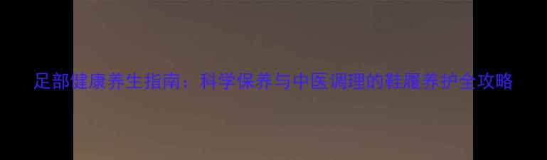 图片 足部健康养生指南：科学保养与中医调理的鞋履养护全攻略