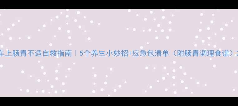 图片 车上肠胃不适自救指南｜5个养生小妙招+应急包清单（附肠胃调理食谱）2