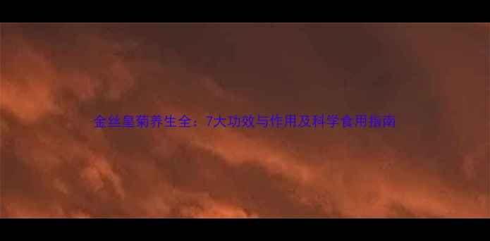 图片 金丝皇菊养生全：7大功效与作用及科学食用指南