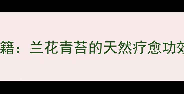 图片 青苔养兰的养生秘籍：兰花青苔的天然疗愈功效与家庭应用指南1