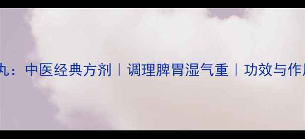 图片 香砂胃苓丸：中医经典方剂｜调理脾胃湿气重｜功效与作用机理全2