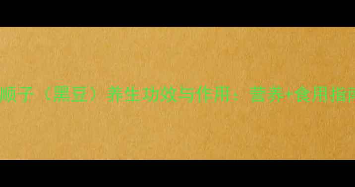 图片 黑顺子（黑豆）养生功效与作用：营养+食用指南1