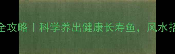 图片 🌟锦鲤养殖全攻略｜科学养出健康长寿鱼，风水招财必备！🌟