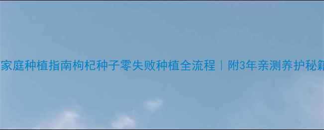 图片 🌱家庭种植指南枸杞种子零失败种植全流程｜附3年亲测养护秘籍2