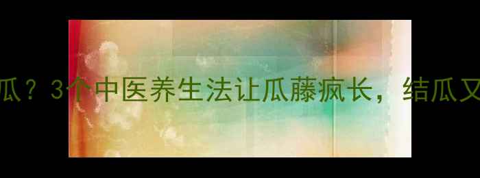 图片 🌱黄瓜不结瓜？3个中医养生法让瓜藤疯长，结瓜又多又甜！🌿