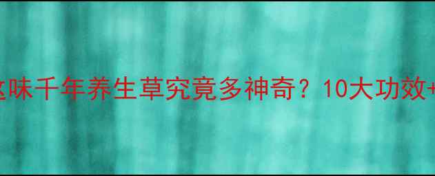 图片 🌵沙漠黄金｜这味千年养生草究竟多神奇？10大功效+吃法全公开！1