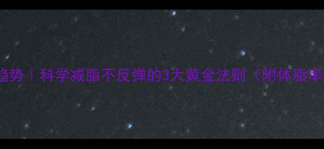 图片 🌿养生新趋势｜科学减脂不反弹的3大黄金法则（附体脂率监测表）2