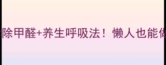 图片 🌿居家健康必看科学除甲醛+养生呼吸法！懒人也能做的新风生活指南✨1