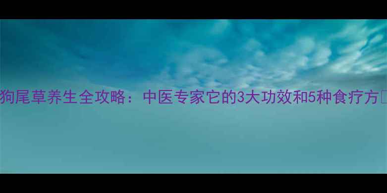 图片 🌿狗尾草养生全攻略：中医专家它的3大功效和5种食疗方🌿2