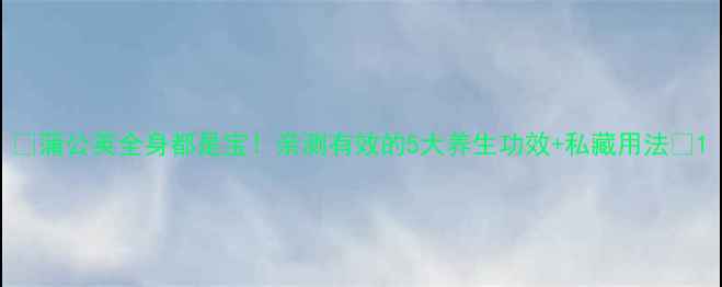 图片 🌿蒲公英全身都是宝！亲测有效的5大养生功效+私藏用法✨1
