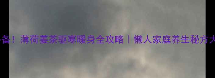 图片 🍵秋冬必备！薄荷姜茶驱寒暖身全攻略｜懒人家庭养生秘方大公开！1