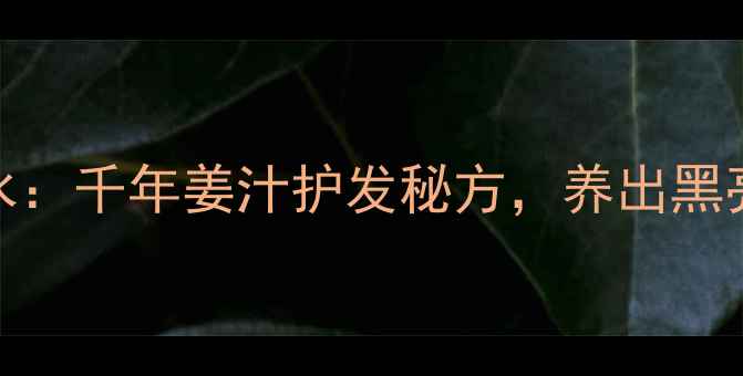 图片 💆♀️老姜王洗发水：千年姜汁护发秘方，养出黑亮发丝的养生指南✨