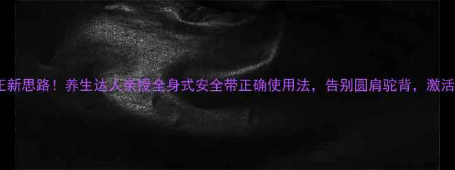 图片 🔥体态矫正新思路！养生达人亲授全身式安全带正确使用法，告别圆肩驼背，激活核心肌群2